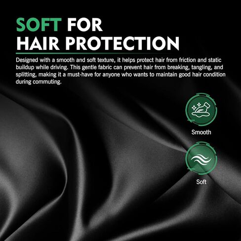 2PCS Car Headrest Cover, Ice Silk Breathable Comfortable Headrest Cover, Drawstring Adjustable Vehicle Seat Protector, Universal for Most Cars (Black) in Kuwait