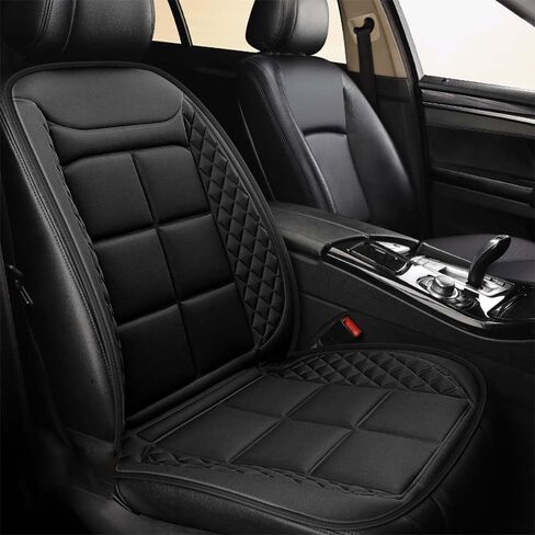 Buybai قطعتان من غطاء مقعد الجلد الأسود الفريد المريح، وسادة غطاء مقعد السيارة العالمية، وسادة مقعد ناعمة (2P أسود) in Kuwait