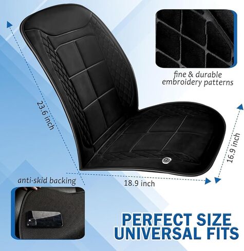 Buybai قطعتان من غطاء مقعد الجلد الأسود الفريد المريح، وسادة غطاء مقعد السيارة العالمية، وسادة مقعد ناعمة (2P أسود) in Kuwait