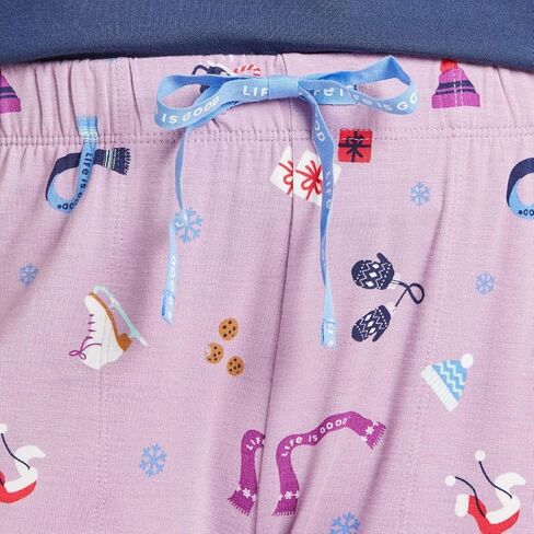 Life is Good Women's Cozy Winter Pattern Lightweight Sleep Pants, Violet Purple, Extra Small in Saudi Arabia