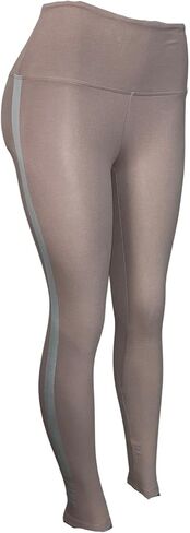 Victoria's Secret Pink Active High Waist Full Length Cotton Legging Color Iced Coffee Foil Stripe New in Saudi Arabia