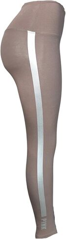Victoria's Secret Pink Active High Waist Full Length Cotton Legging Color Iced Coffee Foil Stripe New in Saudi Arabia