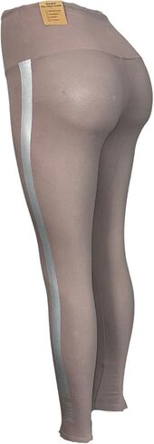 Victoria's Secret Pink Active High Waist Full Length Cotton Legging Color Iced Coffee Foil Stripe New in Saudi Arabia