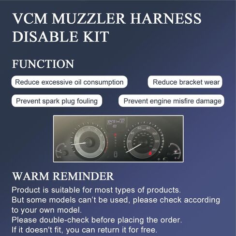 VCM Muzzler for Honda Odyssey 2007+, Pilot 2009+, Accord 2008+, Ridgeline 2007+, Acura 2013+, 3.5L V6, 30cm Harness Plug, Updated Adjustable Dial for Stable VCM Disable & Engine Performance in Saudi Arabia