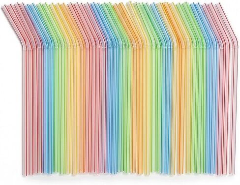 Blue Sky Flexible Plastic Straws - 175 Pack Vibrant Assorted Colors | Bendable, Stylish Drinking Straws for Every Occasion in Saudi Arabia