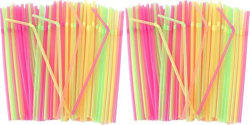 Blue Sky Flexible Plastic Straws - 175 Pack Vibrant Assorted Colors | Bendable, Stylish Drinking Straws for Every Occasion in Saudi Arabia