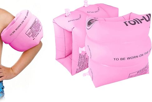 عوامات الذراع للأطفال من عمر 6 إلى 12 عامًا، عوامات السباحة للأطفال الصغار، أربطة ذراع السباحة القابلة للنفخ، أكمام عائمة، حلقات ذراع سميكة من مادة PVC للبالغين (6 عبوات) in Kuwait