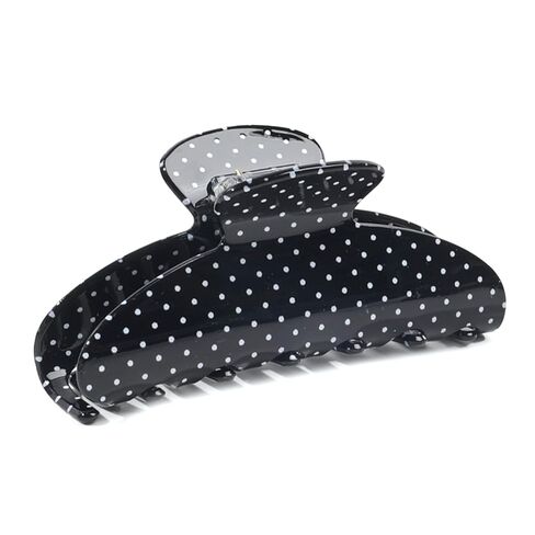 Acetate Hair Claw Clip for Women, 3.8-Inch Red Polka Dot Big Hair Clips Strong Hold No Slip Claw Clips for Thick or Thin Hair, Includes 2 Black Satin Scrunchies in Kuwait