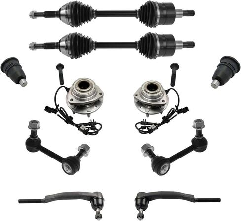 Suspension Kit Front Ball Joint Tie Rod Sway Bar CV Axle Wheel Hub Bearing 12pc Set for Saab for Olds for Isuzu for GMC for Chevy for Buick in Kuwait