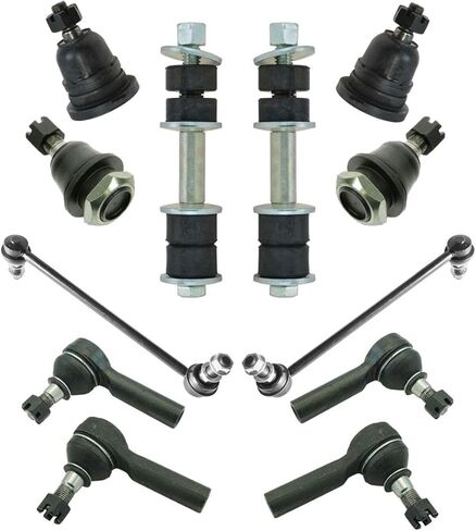 12pc Upper Lower Ball Joints Inner Outer Tie Rod End Sway Bar Set Front Rear Left Right Steering&Suspension Kit-Type in Kuwait