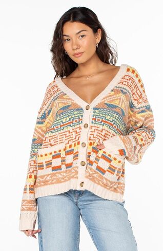 Roxy Womens Tamarindo Cardigan Sweater, Warm Lightweight Knit Long Sleeve Chic Boho Sweater Top in Saudi Arabia