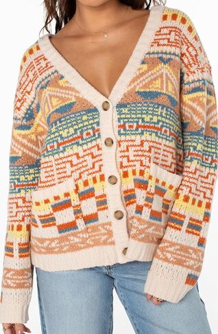 Roxy Womens Tamarindo Cardigan Sweater, Warm Lightweight Knit Long Sleeve Chic Boho Sweater Top in Saudi Arabia