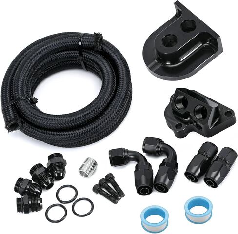 Upgrade Billet Oil Filter Relocation Kit 10AN Fittings for 2011-2023 Ford Mustang GT350 GT500 F150 5.0/5.2 V8 Coyote Engines in Kuwait