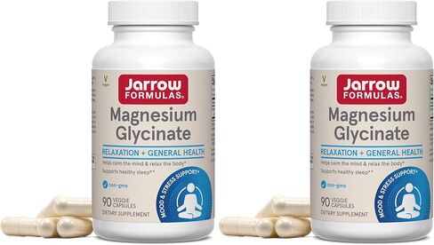 Jarrow Formulas Magnesium Glycinate, Dietary Supplement, Supports Relaxation and Healthy Sleep, 360 mg per Serving, 90 Veggie Capsules, Up to a 30 Day Supply in Saudi Arabia