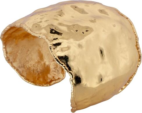 سوار مزود بطبقة من الذهب المنصهر، مجعد بحواف منصهرة، سوار عريض مجعد بحواف مدببة، سوار مجعد، طبقة خارجية من الذهب شديد اللمعان in Kuwait