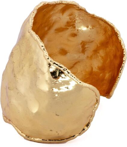 سوار مزود بطبقة من الذهب المنصهر، مجعد بحواف منصهرة، سوار عريض مجعد بحواف مدببة، سوار مجعد، طبقة خارجية من الذهب شديد اللمعان in Kuwait