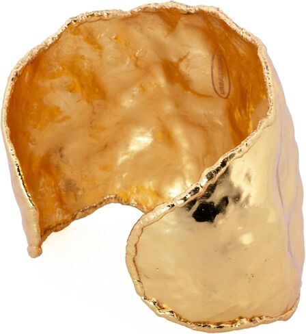 سوار مزود بطبقة من الذهب المنصهر، مجعد بحواف منصهرة، سوار عريض مجعد بحواف مدببة، سوار مجعد، طبقة خارجية من الذهب شديد اللمعان in Kuwait