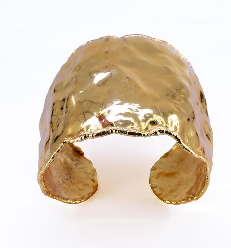 سوار مزود بطبقة من الذهب المنصهر، مجعد بحواف منصهرة، سوار عريض مجعد بحواف مدببة، سوار مجعد، طبقة خارجية من الذهب شديد اللمعان in Kuwait