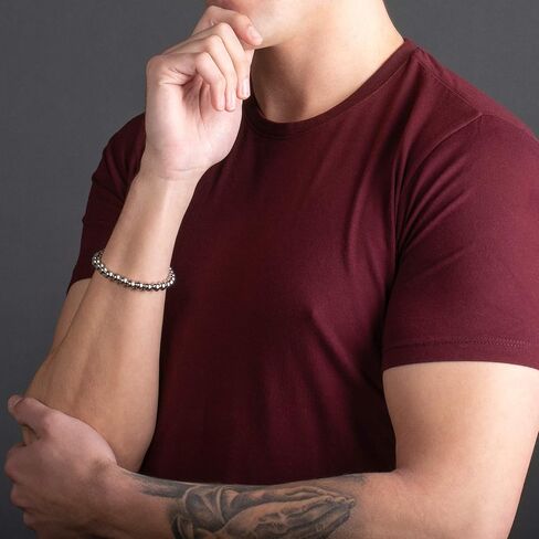 namana Bead Bracelets for Men with Metal Beads on an Adjustable Black Cord, Adjustable Stainless Steel Bracelets for Men, Jewelry for Men with a Gift Box in Kuwait