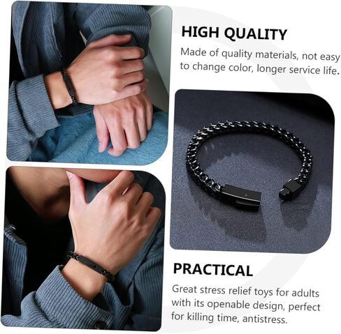 Stainless Steel Punk for Men Openable Hand Chain Bangle Hip Hop Jewelry Relief Accessory for Any Occasion in Saudi Arabia