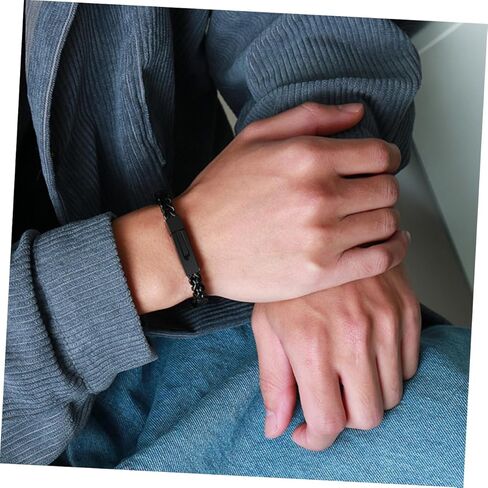 Stainless Steel Punk for Men Openable Hand Chain Bangle Hip Hop Jewelry Relief Accessory for Any Occasion in Saudi Arabia