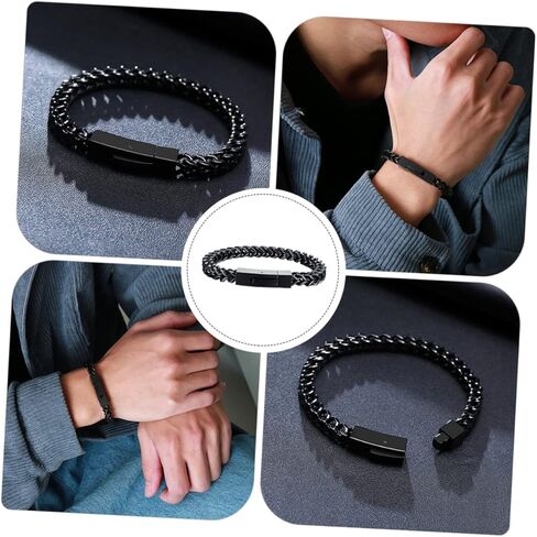 Stainless Steel Punk for Men Openable Hand Chain Bangle Hip Hop Jewelry Relief Accessory for Any Occasion in Saudi Arabia