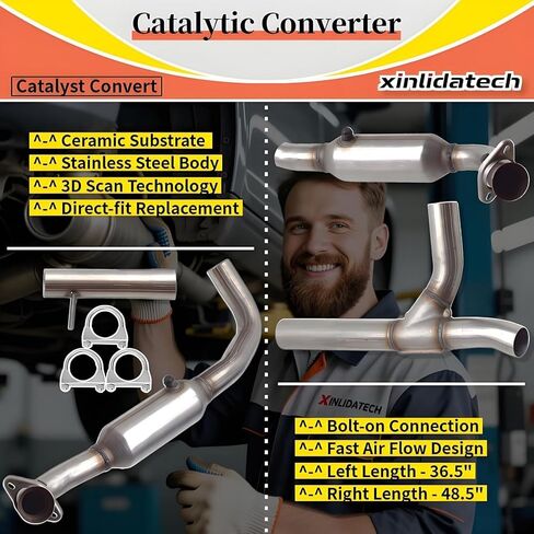 محول حفاز متوافق مع Ford F-150 2005-2008 Lincoln Mark LT 2006 2007 2008 5.4L V8 RWD يسار ويمين يستبدل 645461 645843 (متوافق مع وكالة حماية البيئة) in Kuwait