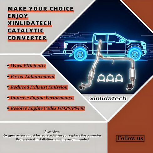 محول حفاز متوافق مع Ford F-150 2005-2008 Lincoln Mark LT 2006 2007 2008 5.4L V8 RWD يسار ويمين يستبدل 645461 645843 (متوافق مع وكالة حماية البيئة) in Kuwait