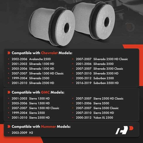 A-Premium 2 x Front Upper Control Arm Bushing Kit, Compatible with Chevrolet Silverado 1500 HD, Silverado 3500, Suburban 2500, Avalanche 2500 & GMC Sierra 1500 HD, Yukon XL 2500 & Hummer H2 in Saudi Arabia
