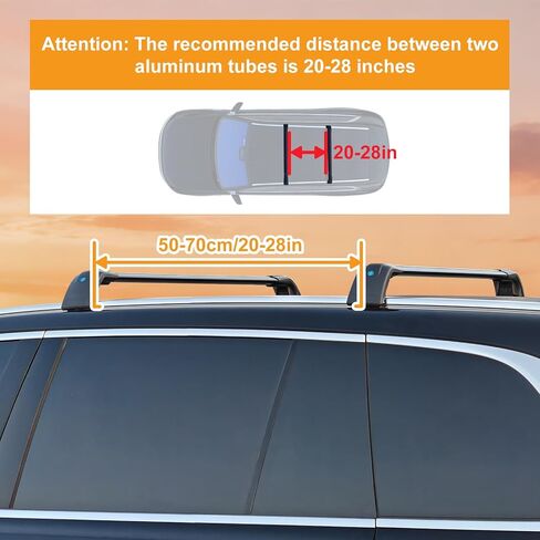 SYDSZ Cross Bar Roof Rack Fit for KIA NIRO DE SG2 2017 2018 2019 2020 2021 2022 2023 2024 2025 2026, Flush Side Rails, Heavy Duty Aluminum Roof Cross Bars Rooftop Luggage Rack in Kuwait