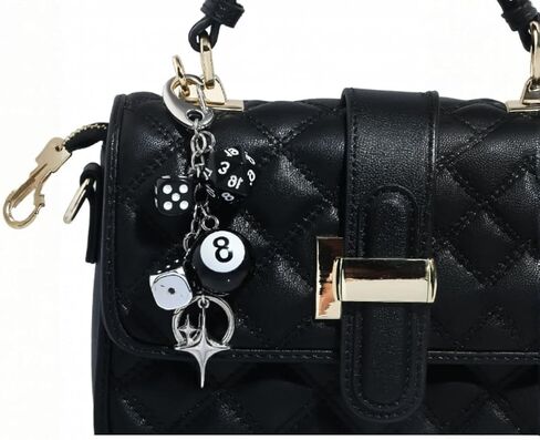 8 كرات النرد سحر سلسلة المفاتيح لطيف حقيبة محفظة حقيبة يد الملحقات المفاتيح سحر المحفظة لحقائب الظهر - الملحقات الجمالية الأنيقة - سلاسل المفاتيح لطيف للنساء - سلسلة المفاتيح 8ball - اتجاه Y2K in Kuwait