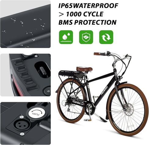 Yose Power 48V 13Ah Electric Bike Battery Pack for 750W 500W 350W 300W 250W Motor Electric Bicycle and Tricycle Battery for Rack/Rear Frame Replace for Pedego Without Charger in Saudi Arabia