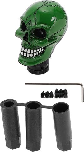 8.7cm Skull Shift Knob Universal Gear Shifter Knob Resin Stick Shifter Lever Knob for Automatic and Manual Vehicle with 3 Adapter Red 1 Set in Saudi Arabia