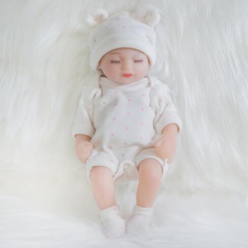 ENADOLL Reborn Baby Doll Slip Dress Realistic Silicone Vinyl Girl 10 inch Lifelike Doll for Ages 3+ in Saudi Arabia