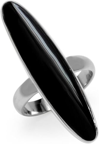Long Inlay White Gold Plated 925 Sterling Silver Modern Ring in Saudi Arabia