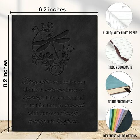 Inspirational Notebook Gifts for Women Dragonfly Journal Encouragement Gift for Woman Friends Coworkers-Black in Saudi Arabia