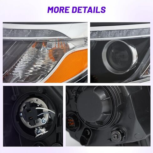 مجموعة المصابيح الأمامية LED متوافقة مع 2014 2015 Kia Sorento غطاء أسود شفاف، جانب الركاب والسائق in Kuwait