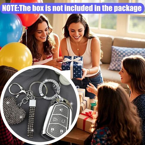 Key Fob Cover with Diamond Keychain Compatible with Cadillac Car Key Holder Case Compatible with Cadillac Escalade ATS CTS STS SRX XT5 CT6 Smart Remote Key Protector, 5 Buttons (Black-Heart) in Saudi Arabia