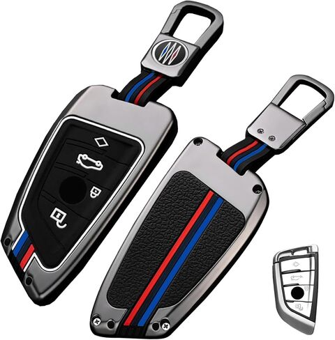 YAREY Key Fob Case Cover for BMW 3 5 6 7 Series X1 X3 X4 X5 X6 X7, Smart Key Full Protection Shell Case, Blade Shape, Gunmetal in Saudi Arabia