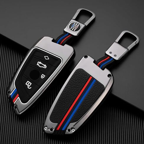YAREY Key Fob Case Cover for BMW 3 5 6 7 Series X1 X3 X4 X5 X6 X7, Smart Key Full Protection Shell Case, Blade Shape, Gunmetal in Saudi Arabia