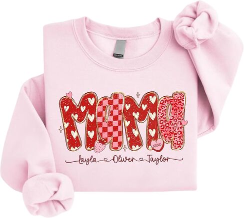 سويت شيرت Valentine Mama المخصص، قميص Mama على شكل قلب لطيف، هدية للأم الجديدة، هدية عيد الحب للأم والجدة in Kuwait