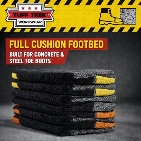 Men’s Heavy Cushion Work Crew Socks – Moisture Wicking, Reinforced Heel & Toe, Boot Socks (10-Pack, Size 10–13) in Saudi Arabia