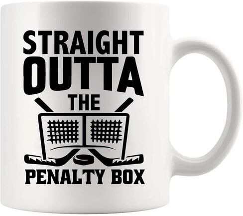 Straight Outta The Penalty Box Hockey Gifts For Men Women Ice Hockey Player Coach Team Mates Trainer Instructor Hockey Lover Dad Boyfriend Husband From Wife Girlfriend Ceramic Mug 11 oz White in Kuwait