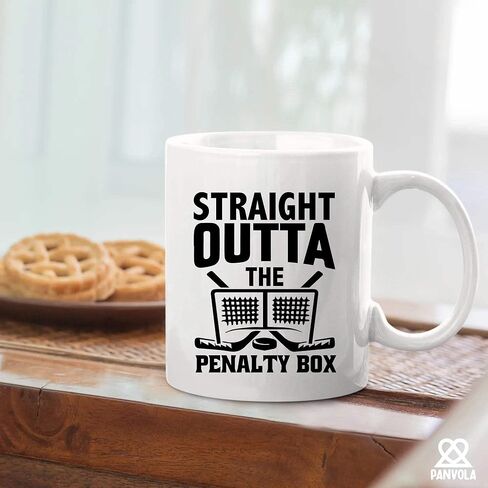 Straight Outta The Penalty Box Hockey Gifts For Men Women Ice Hockey Player Coach Team Mates Trainer Instructor Hockey Lover Dad Boyfriend Husband From Wife Girlfriend Ceramic Mug 11 oz White in Kuwait