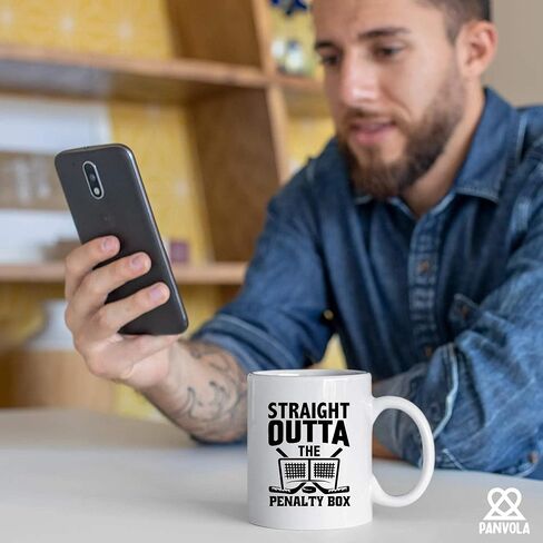 Straight Outta The Penalty Box Hockey Gifts For Men Women Ice Hockey Player Coach Team Mates Trainer Instructor Hockey Lover Dad Boyfriend Husband From Wife Girlfriend Ceramic Mug 11 oz White in Kuwait