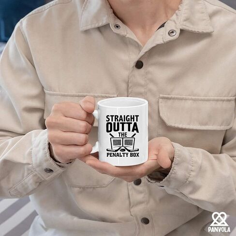 Straight Outta The Penalty Box Hockey Gifts For Men Women Ice Hockey Player Coach Team Mates Trainer Instructor Hockey Lover Dad Boyfriend Husband From Wife Girlfriend Ceramic Mug 11 oz White in Kuwait