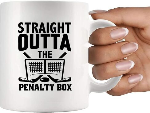 Straight Outta The Penalty Box Hockey Gifts For Men Women Ice Hockey Player Coach Team Mates Trainer Instructor Hockey Lover Dad Boyfriend Husband From Wife Girlfriend Ceramic Mug 11 oz White in Kuwait