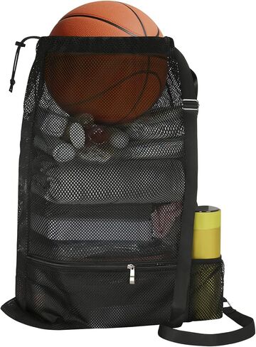 NATURAL STYLE Large Mesh Swim Beach Bag, Mesh Drawstring Gym Bag for Athletic Gym Sports Gear Workout Storge Beach Swiming in Kuwait