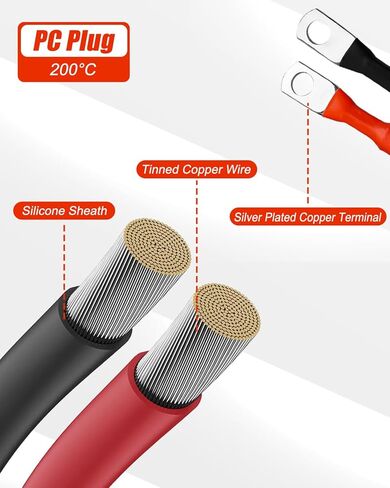 12V DC 120A Battery Connector 0.98 FT for All Kinds of Electric Vehicles Recreational Vehicles Trucks and Ships, DC 600V 4AWG Battery Plug in Saudi Arabia