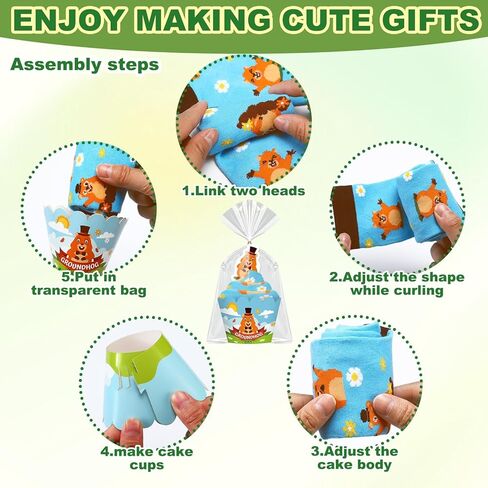 24 Pairs Groundhog Cupcake Socks Groundhog Day Gifts for Women Men Funny Novelty Crew Socks Spring Party Favors Supplies in Saudi Arabia